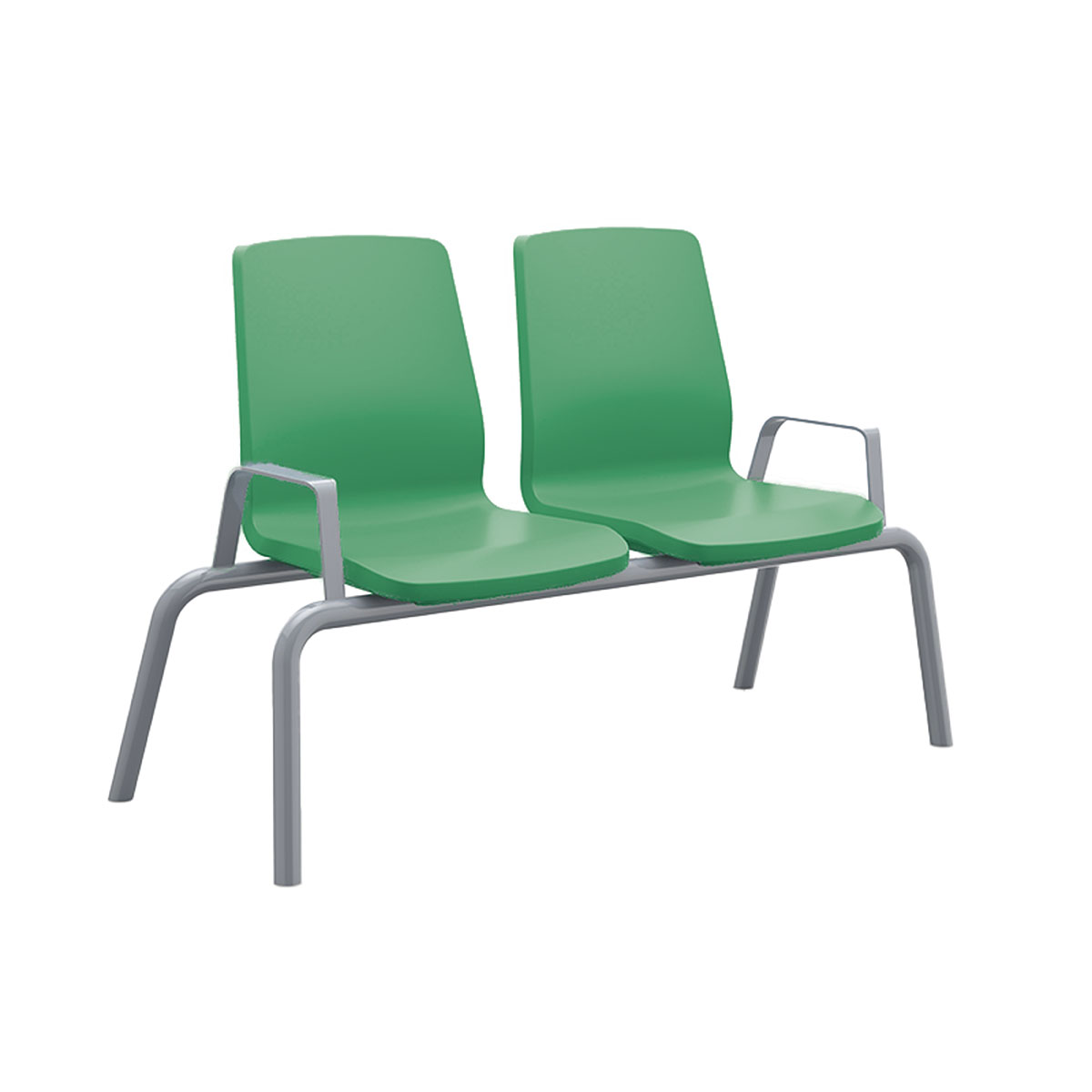 Structured Seating 2 Seats With Arms Bolt Down Green