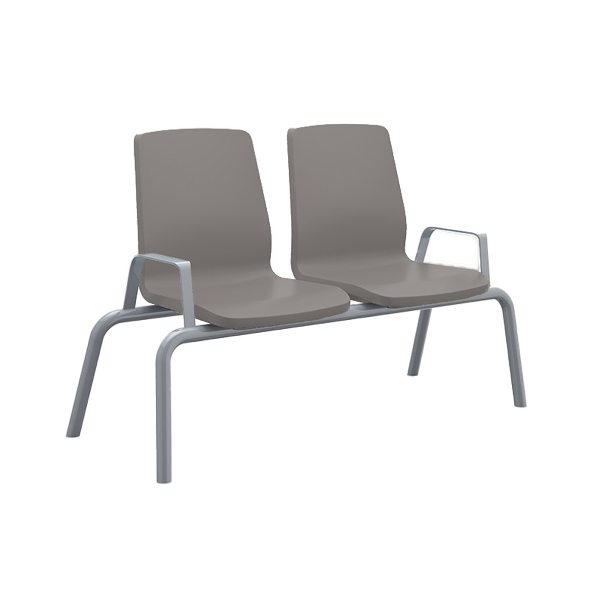 Structured Seating 2 Seats With Arms Floor Glides Gray