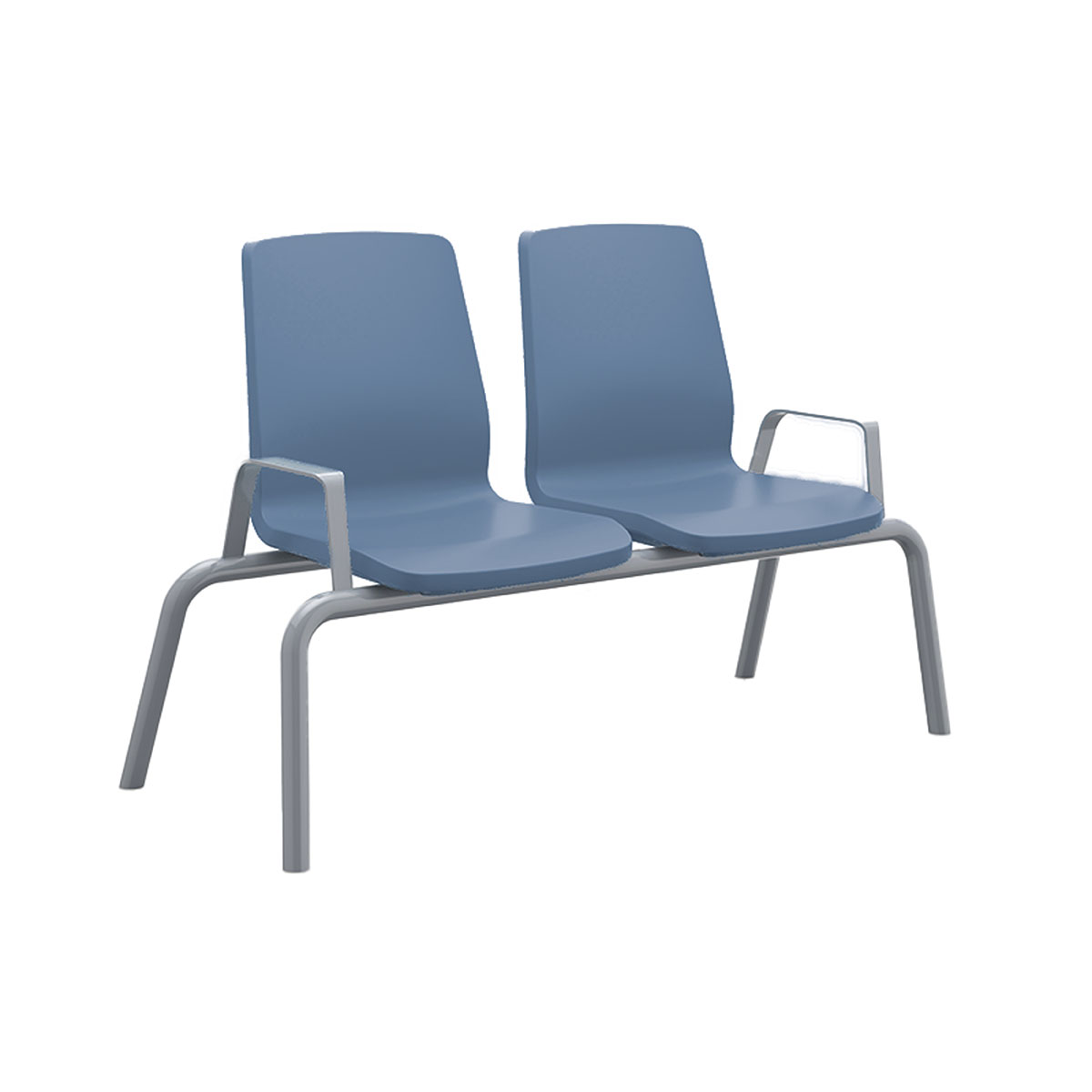 Structured Seating 2 Seats With Arms Floor Glides Midnight Blue