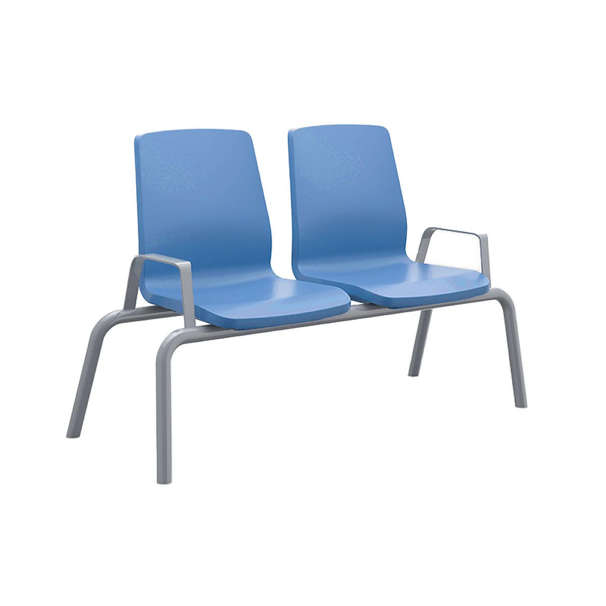 Structured Seating 2 Seats With Arms Floor Glides Slate Blue