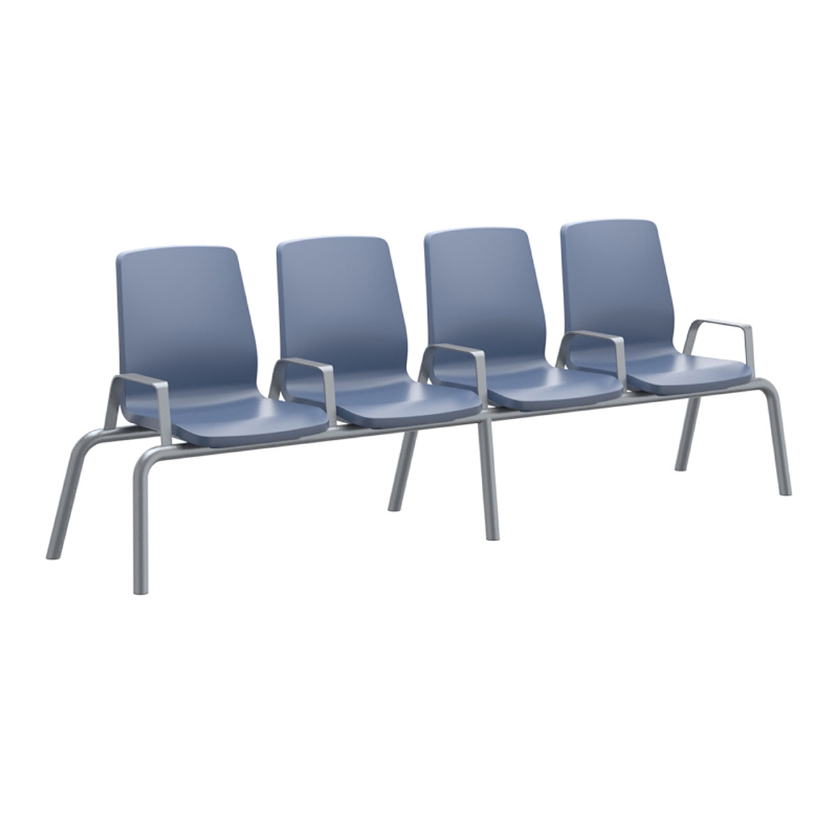 Structured Seating 4 Seats Arms/Dividers Bolt Down Midnight Blue