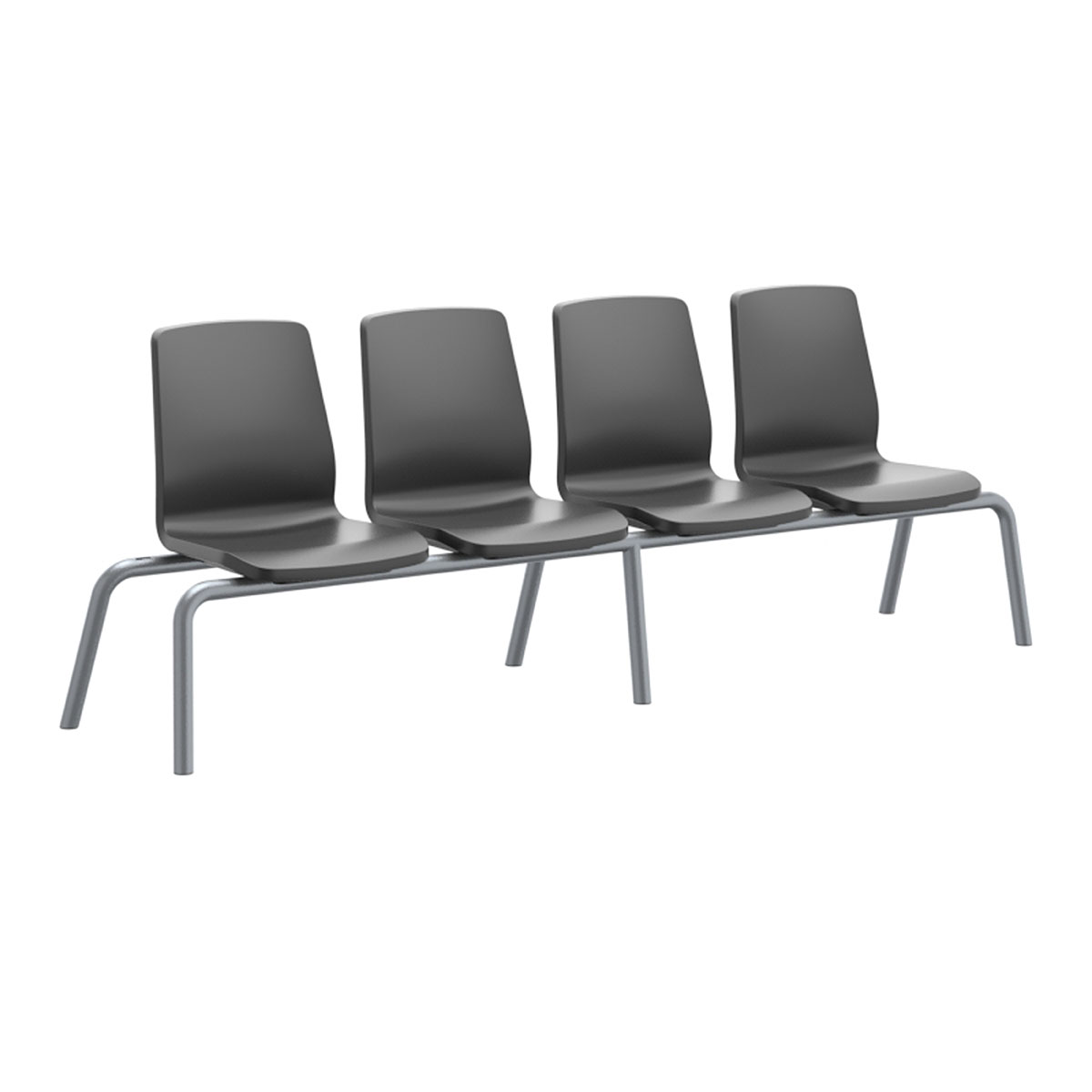 Structured Seating 4 Seats No Arms Bolt Down Black