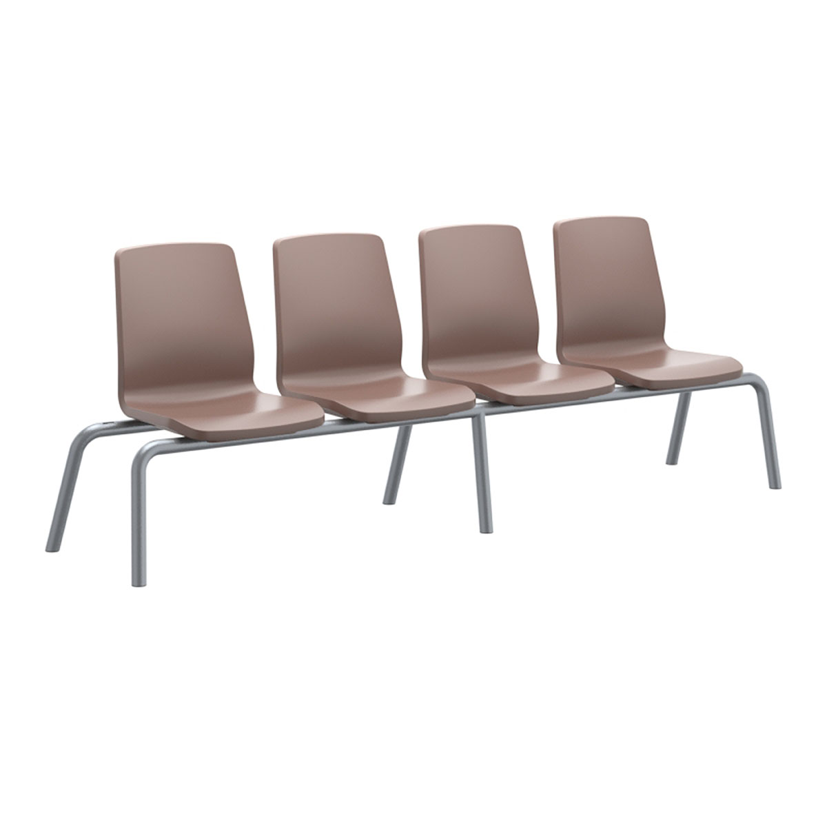 Structured Seating 4 Seats No Arms Bolt Down Brown