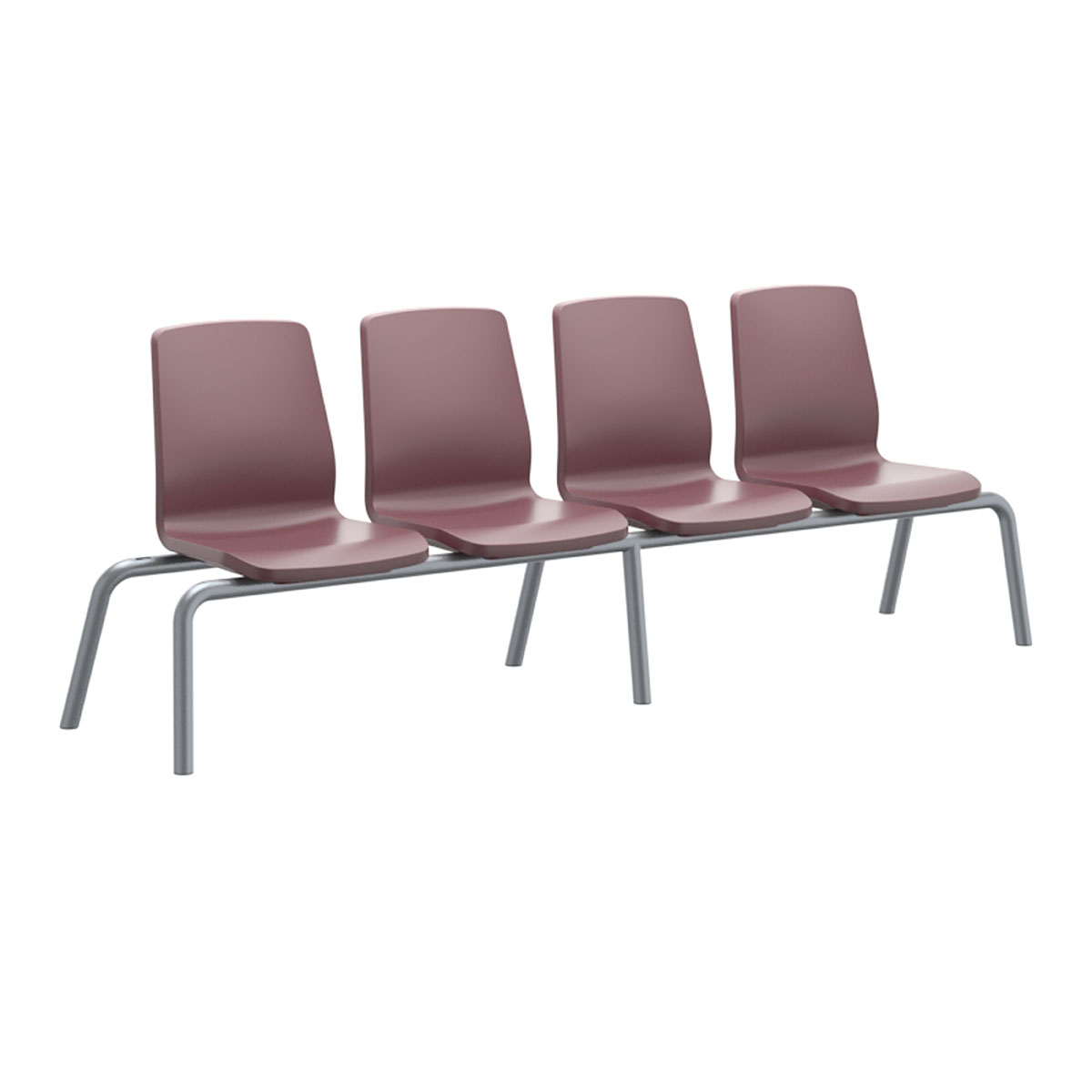 Structured Seating 4 Seats No Arms Bolt Down Burgundy