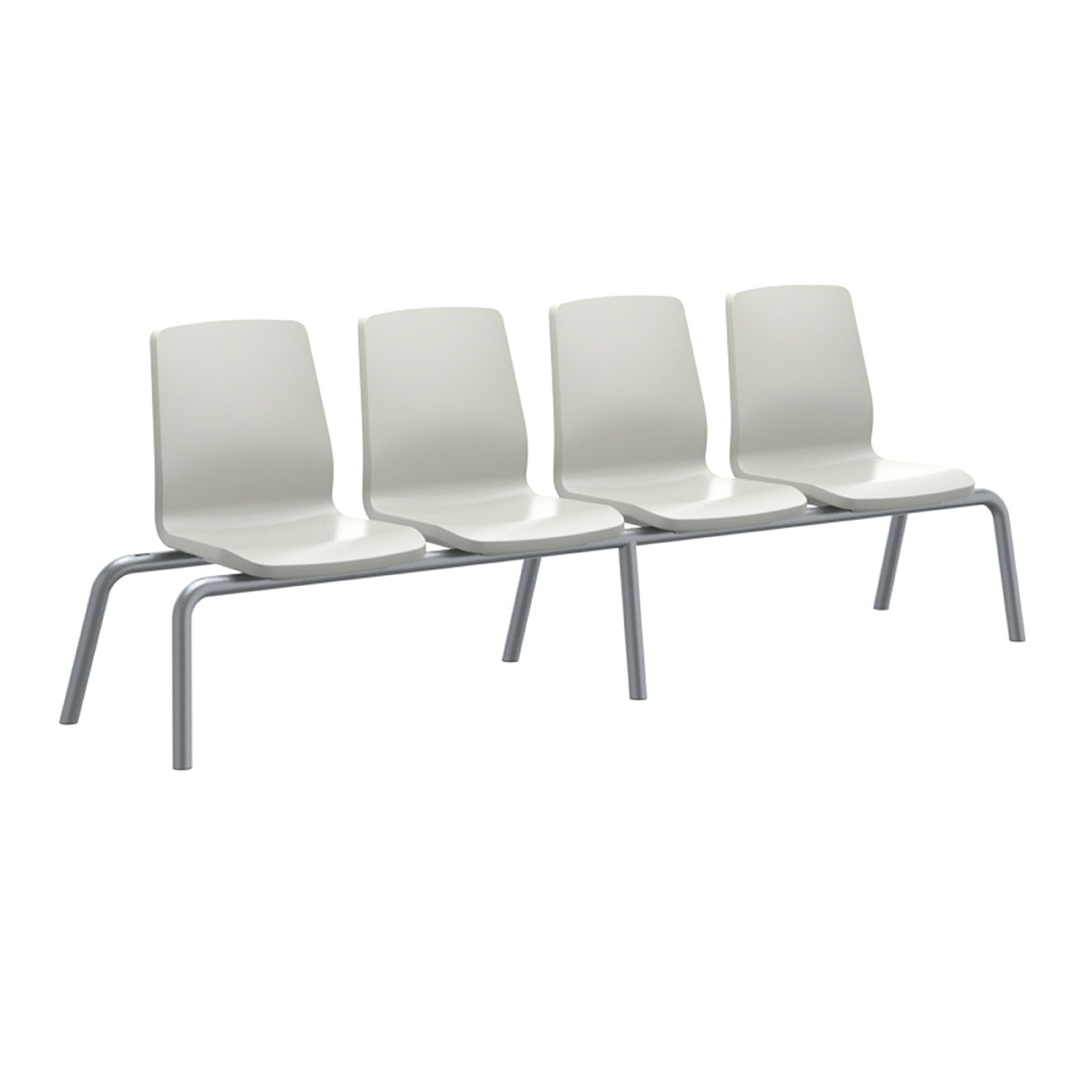 Structured Seating 4 Seats No Arms Floor Glides Stone Gray