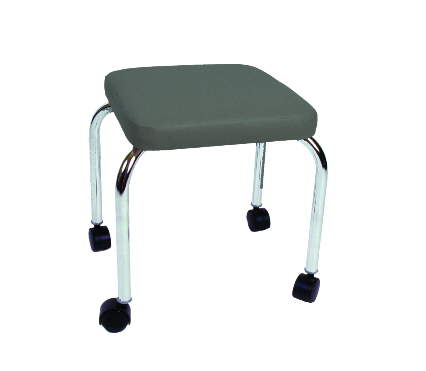 Mobile stool no back square top 18 H gray upholstery