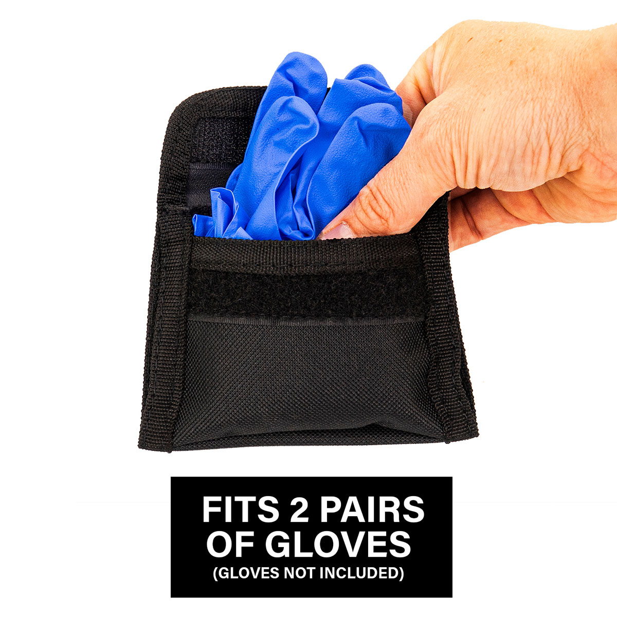 GlovePouch Holds 2-Pair Disposable Latex Gloves Black