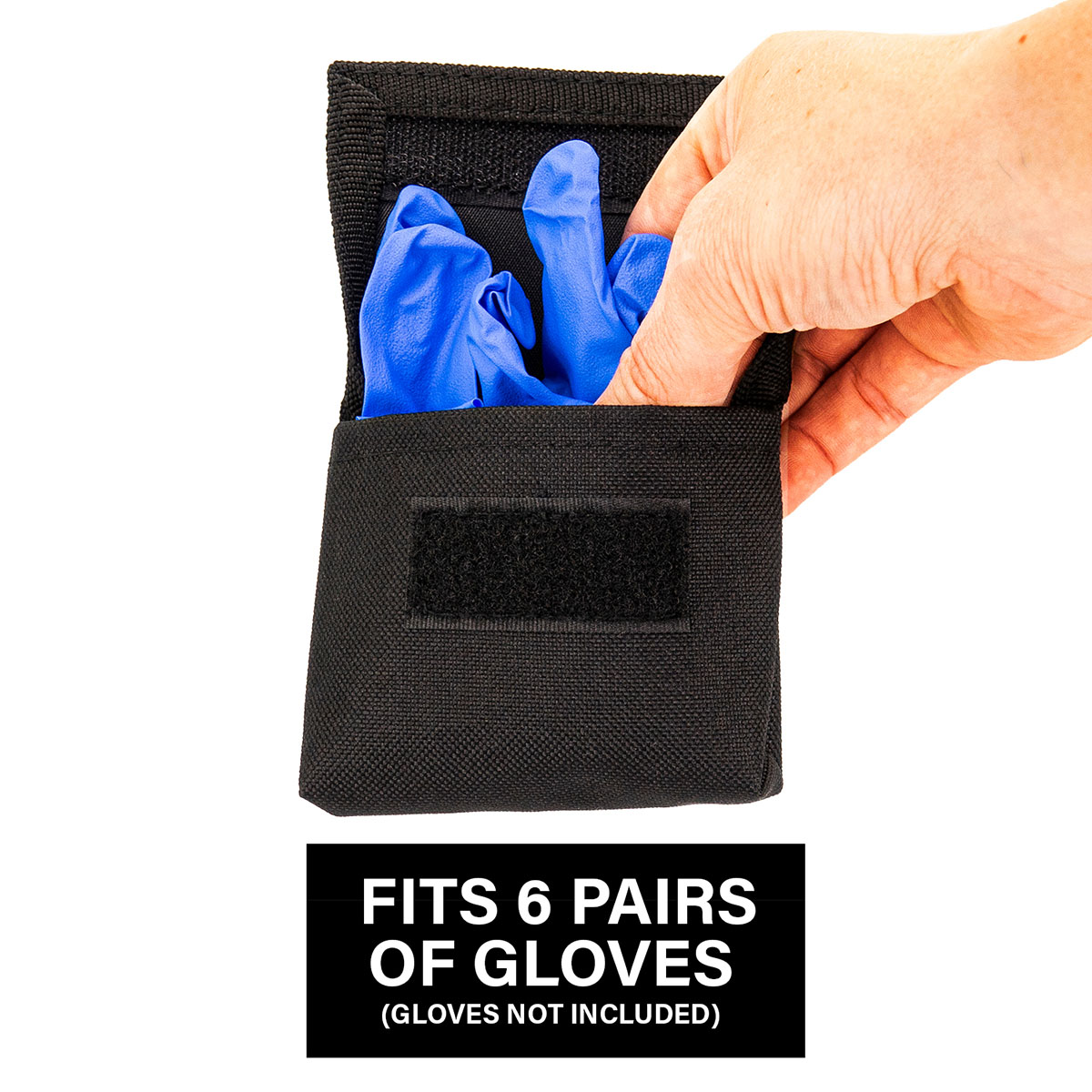 GlovePouch Holds 6-Pairs Disposable Latex Gloves Black
