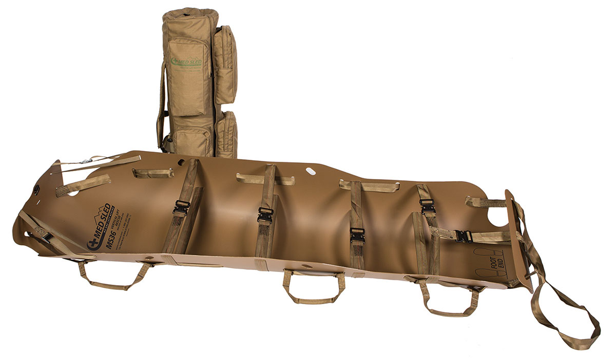 Med Sled Vertical lIft Rescue Sled 36 Coyote Brown