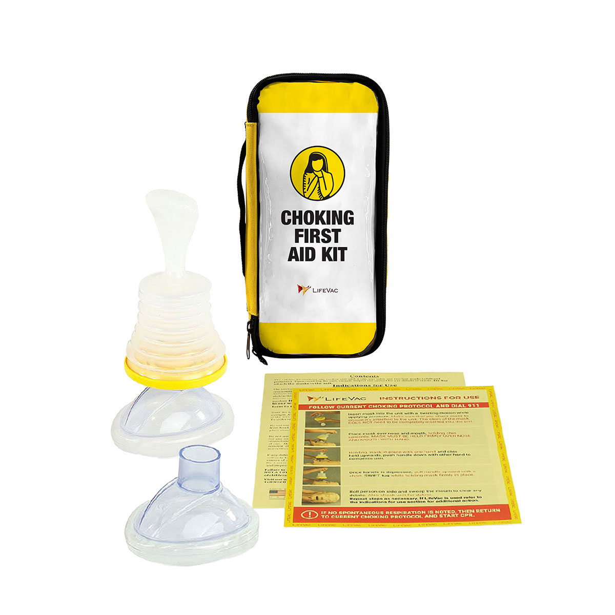LifeVac Choking First Aid Device Kit with Transparent Yellow Case