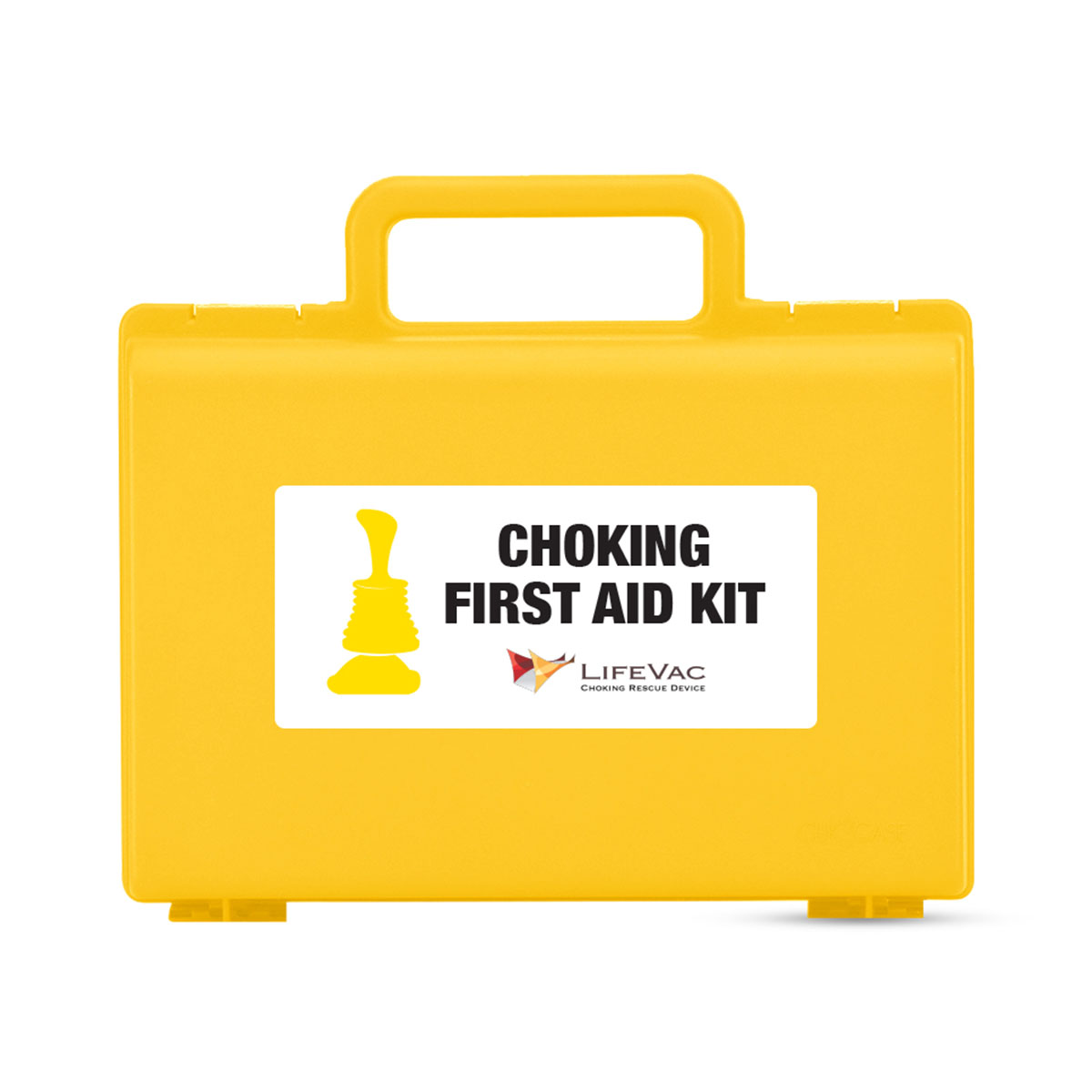 Yellow Plastic Choking First Aid Case with Label Decal (Empty)