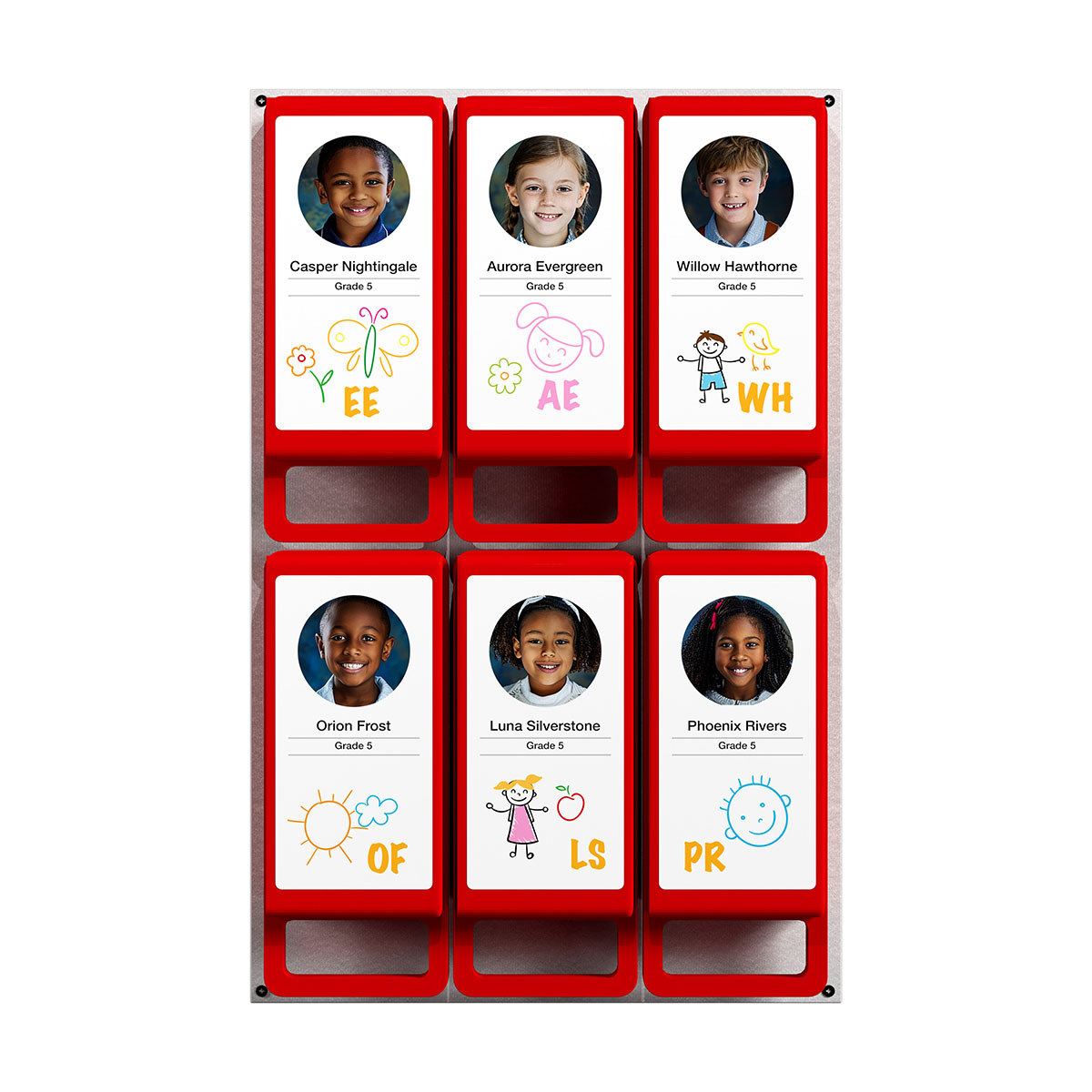 The Wally Student Medication Panel with 6 Red Cases 15 x 24