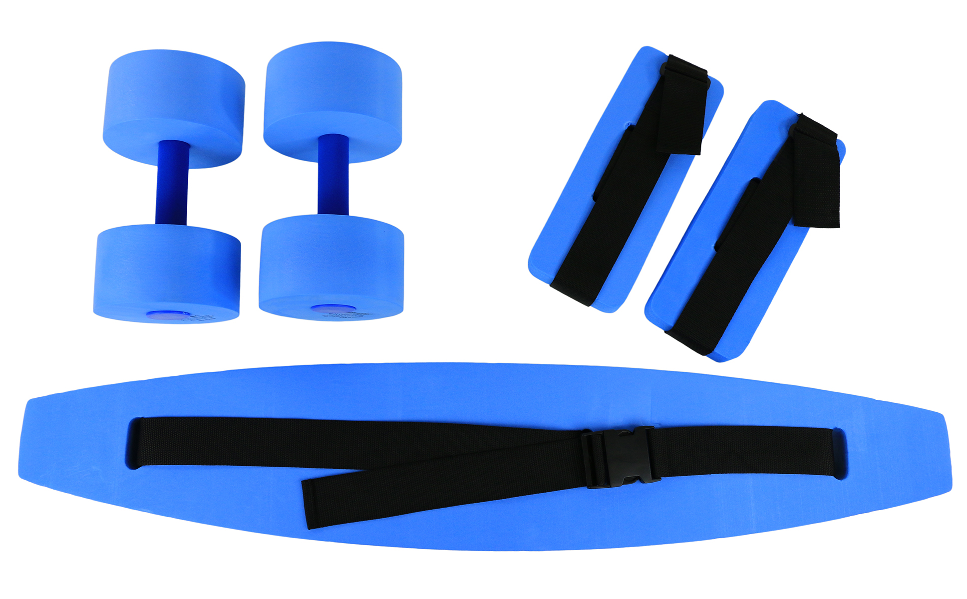 CanDo deluxe aquatic exercise kit (jogger belt ankle cuffs hand bars) large blue