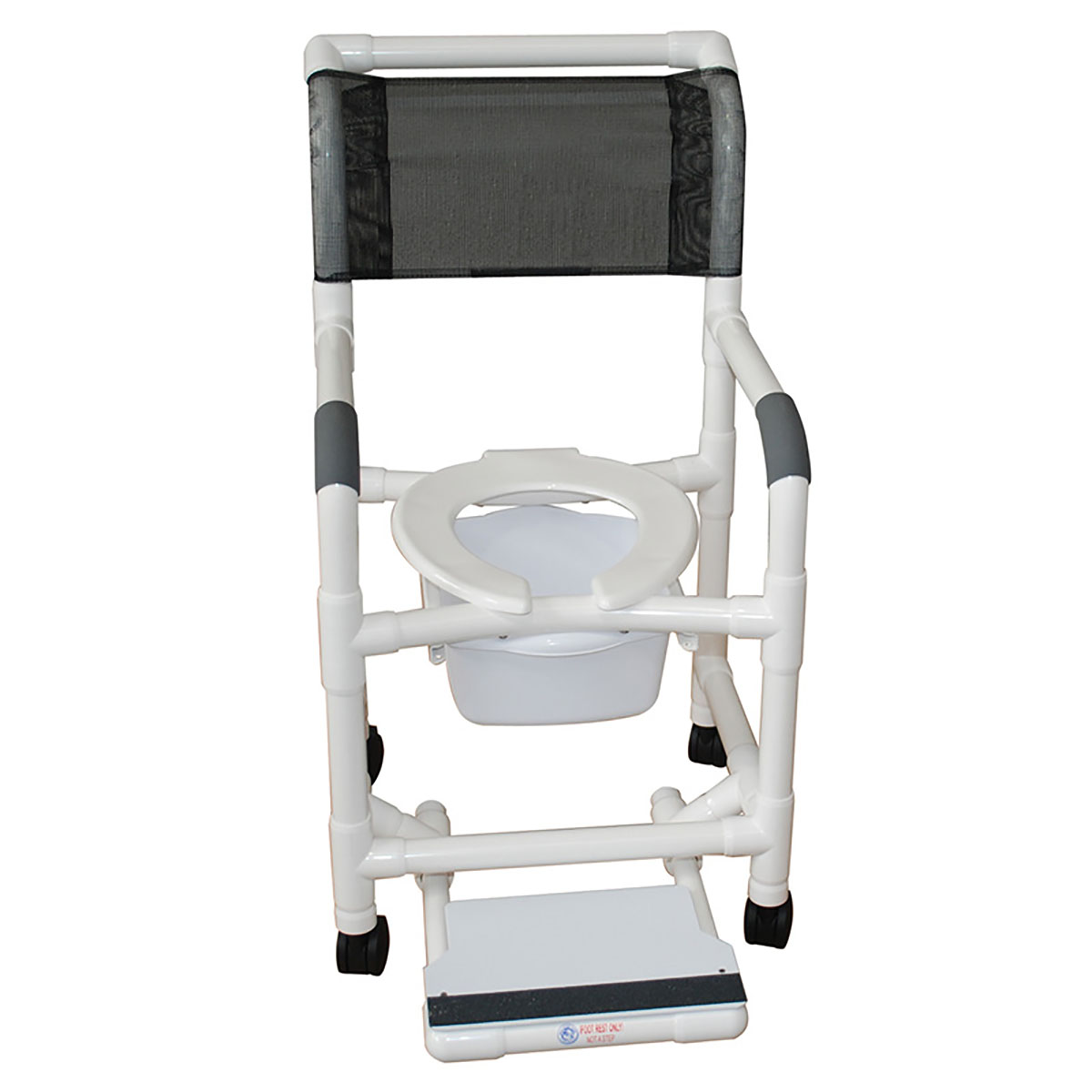 MJM International shower chair (18) twin casters (3) sliding footrest