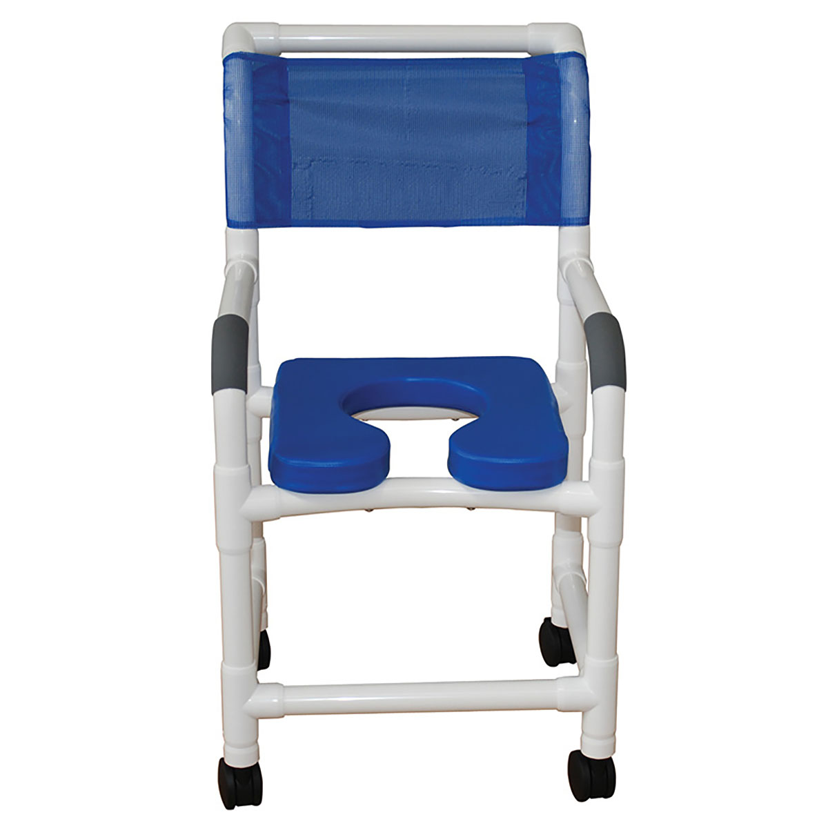 MJM International deluxe shower chair (18) twin casters (3) blue