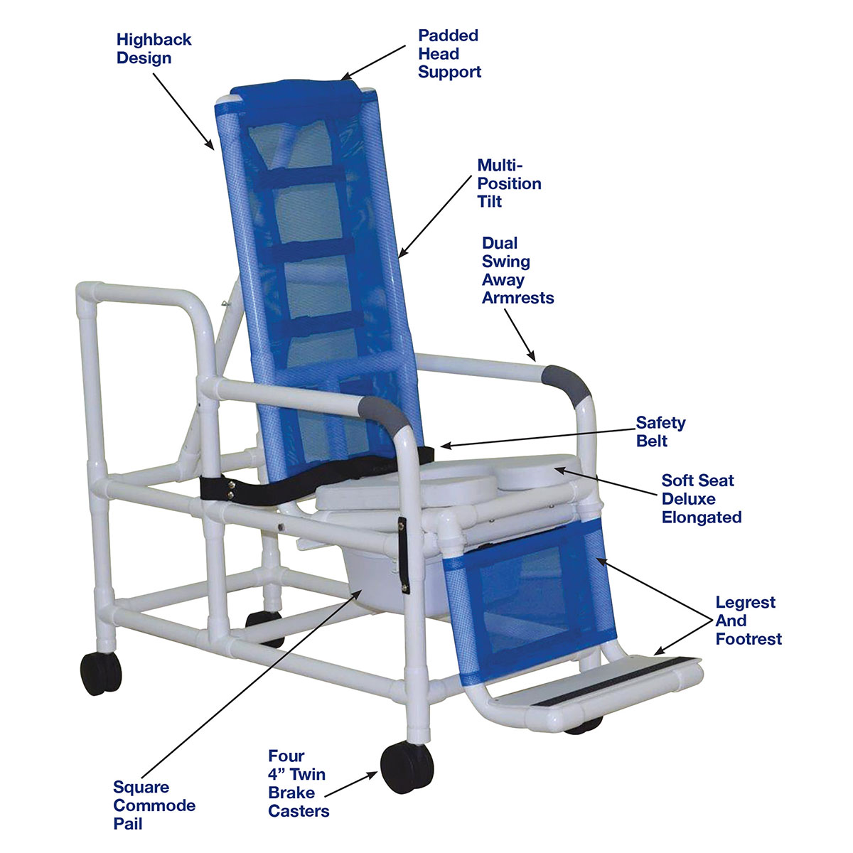 MJM International tilt shower chair (18.5) square pail