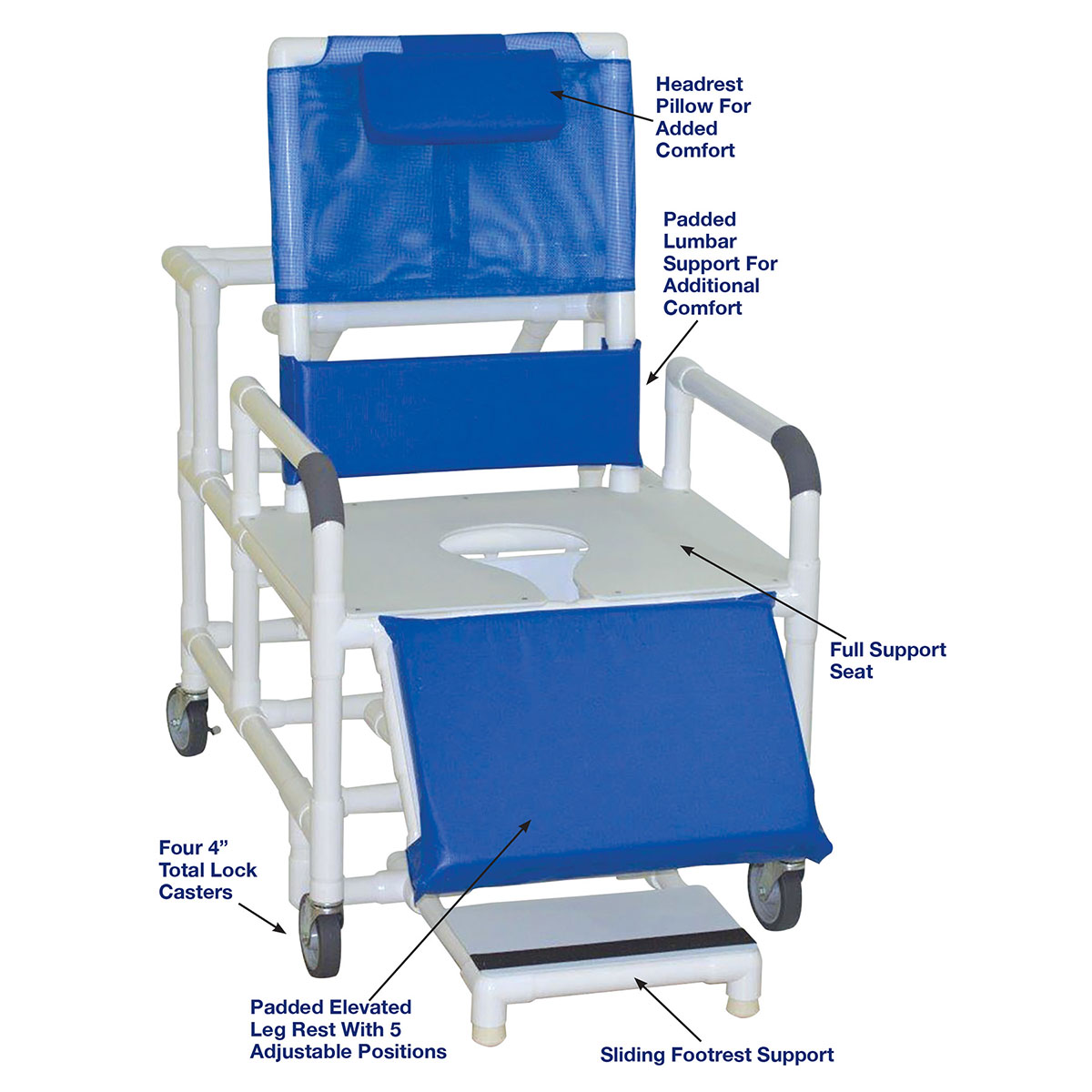 MJM International wide reclining shower chair (26)