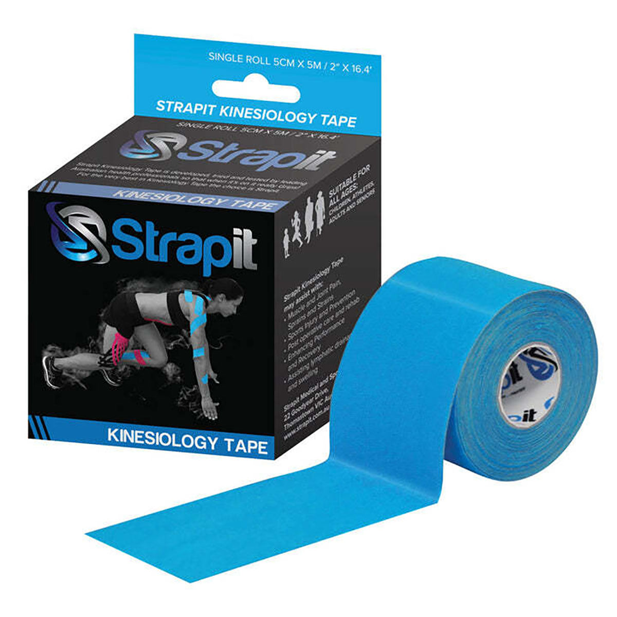 Strapit Kinesiology Tape 2 in x 5.5 yds Blue