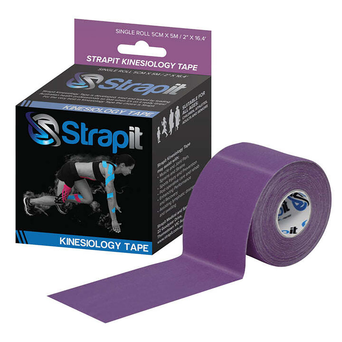 Strapit Kinesiology Tape 2 in x 5.5 yds Purple