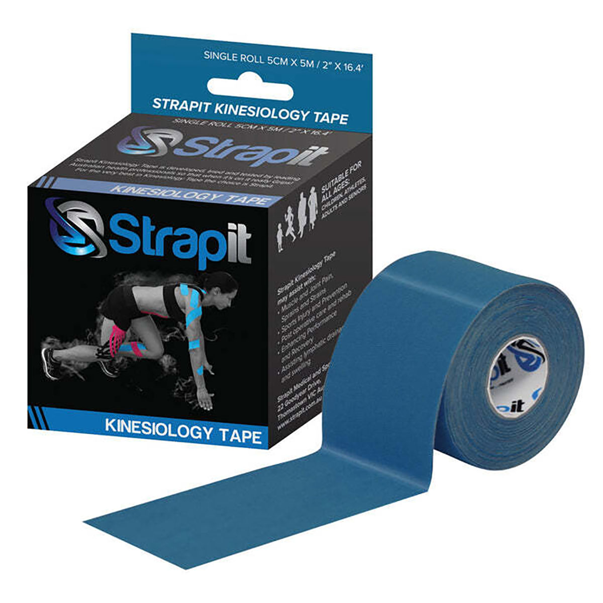Strapit Kinesiology Tape 2 in x 5.5 yds Royal Blue