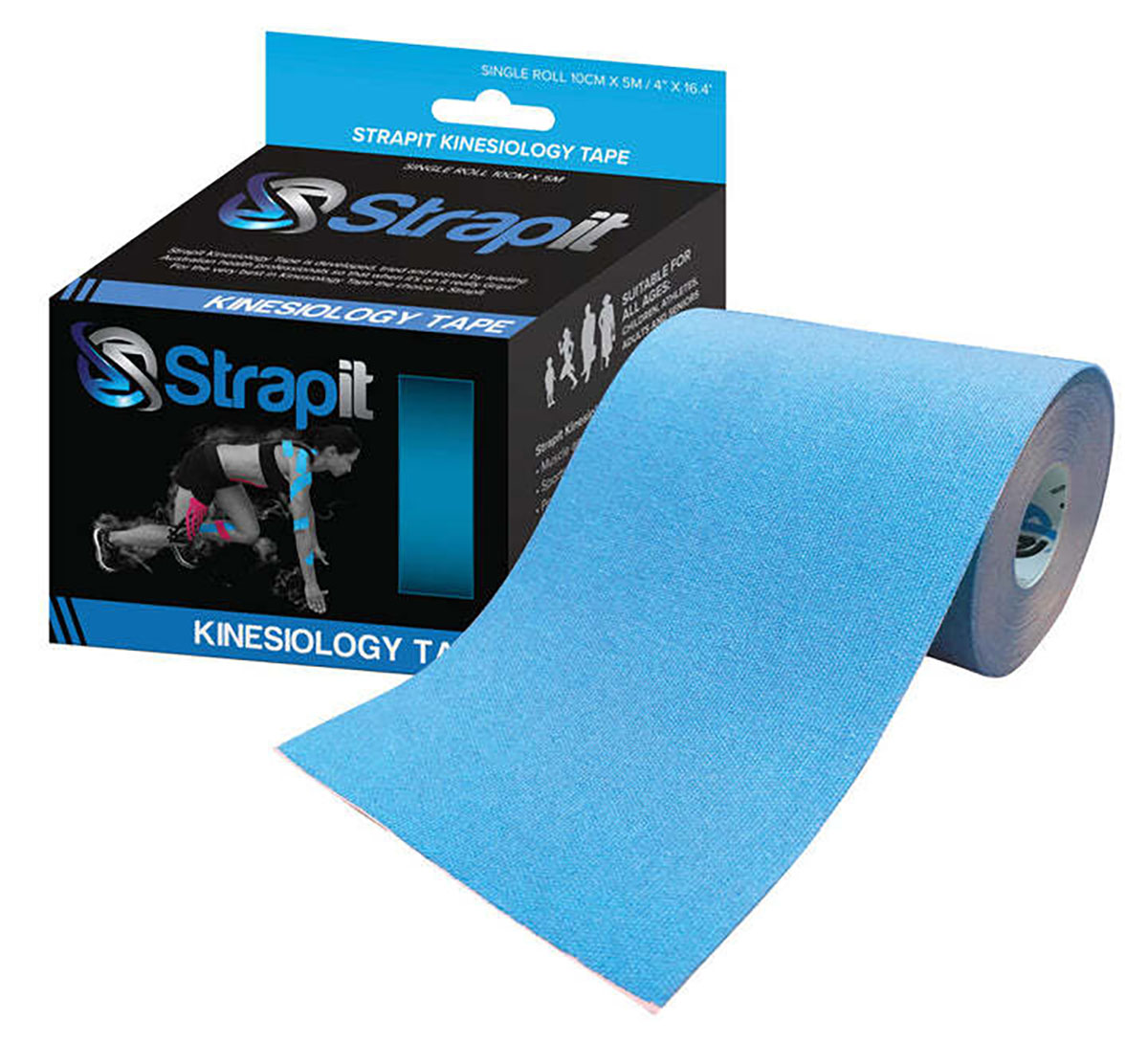 Strapit Kinesiology Tape 4 in x 5.5 yds Blue