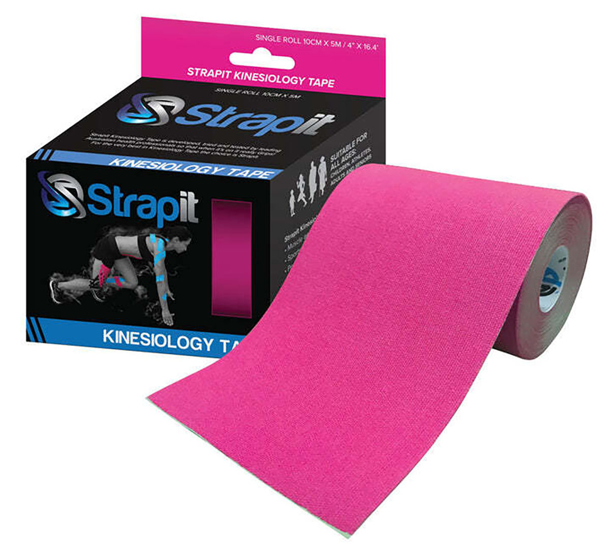 Strapit Kinesiology Tape 4 in x 5.5 yds Pink