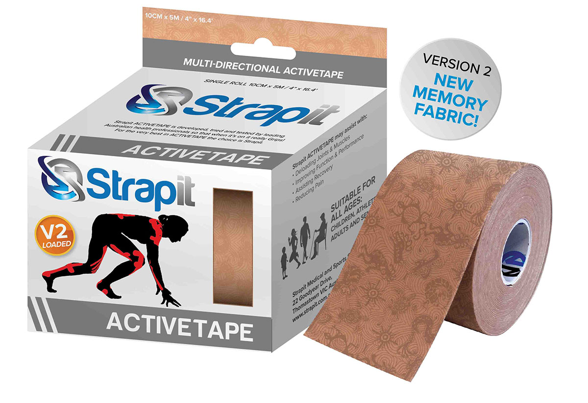 Strapit Activetape V2 with Memory Fabric 4 in x 5.5 yds Tan Pattern