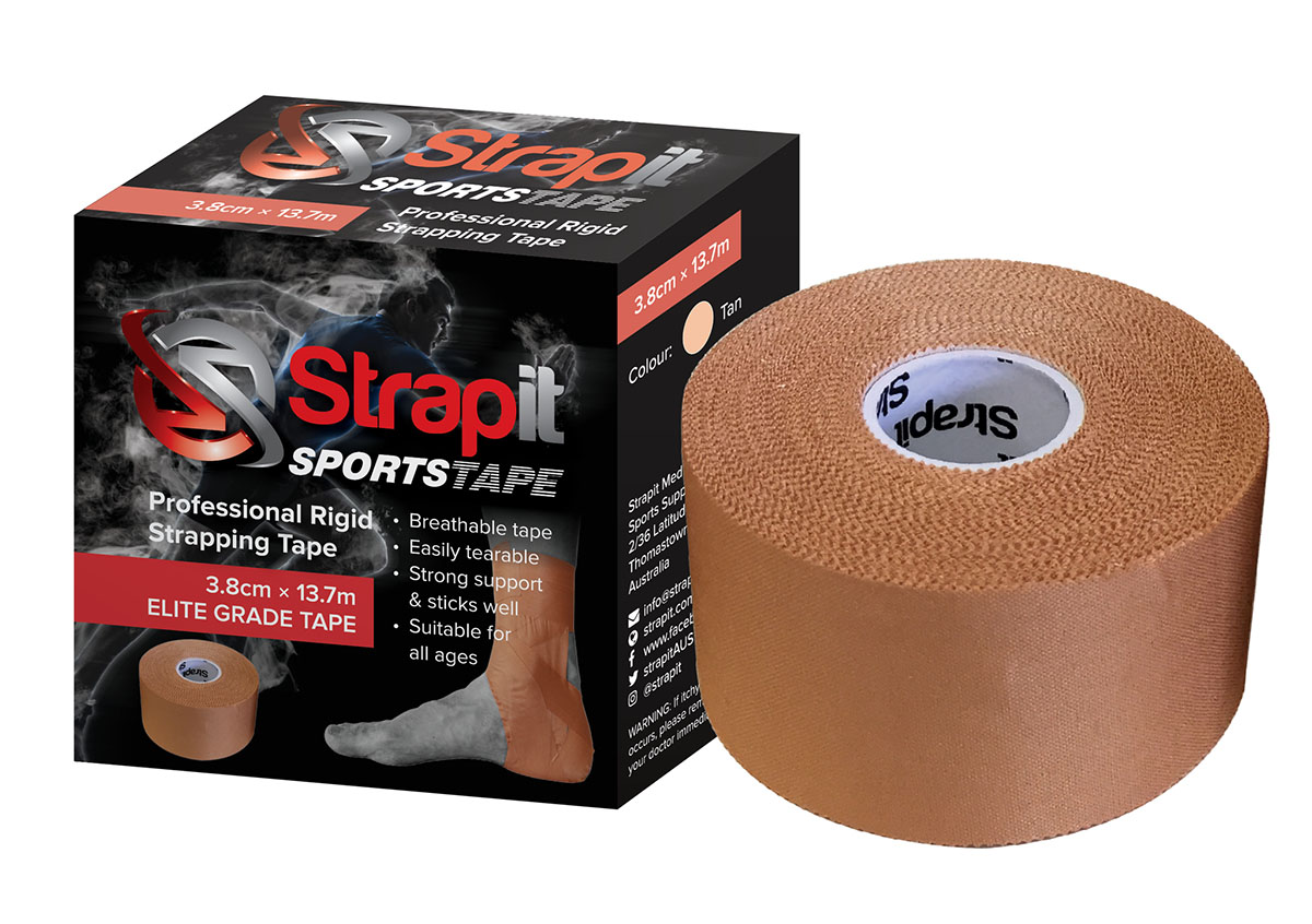 Strapit Professional Rigid Strapping Tape Tan 1.5 in x 15 yds pack of 6