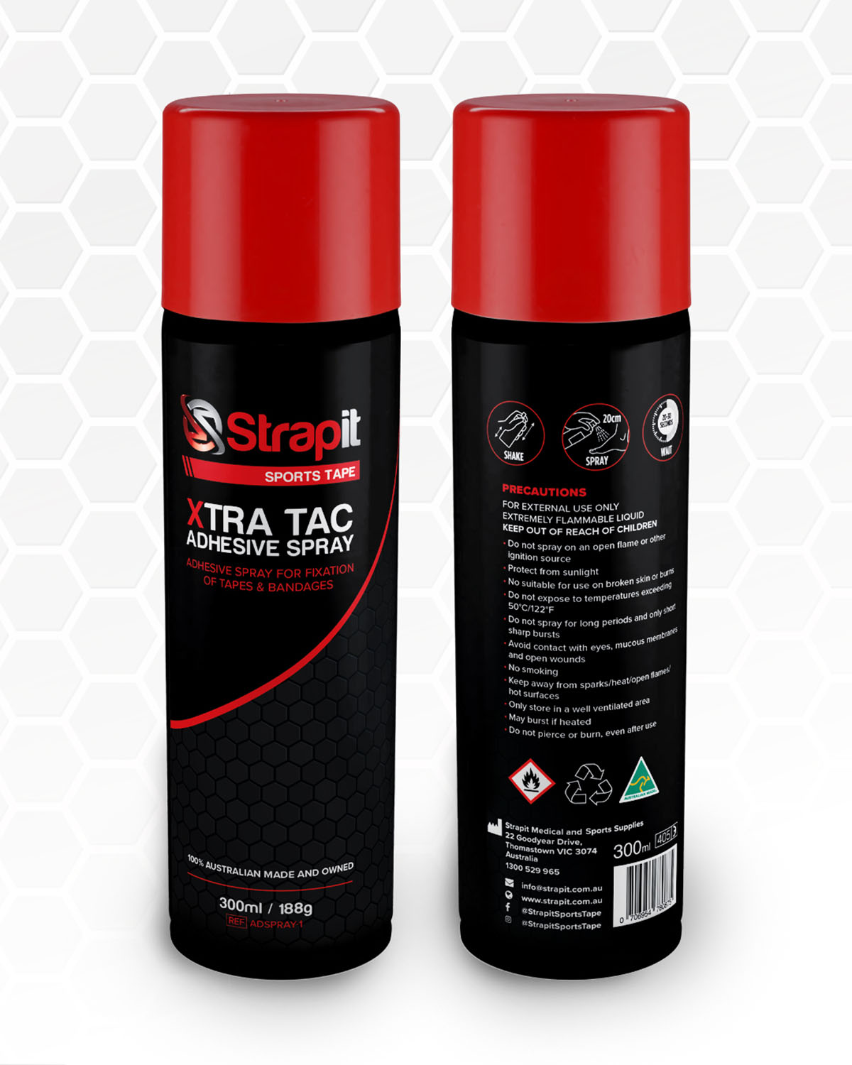 Strapit XTRA TAC Pre Tape Adhesive Spray 300ml/10 oz Each