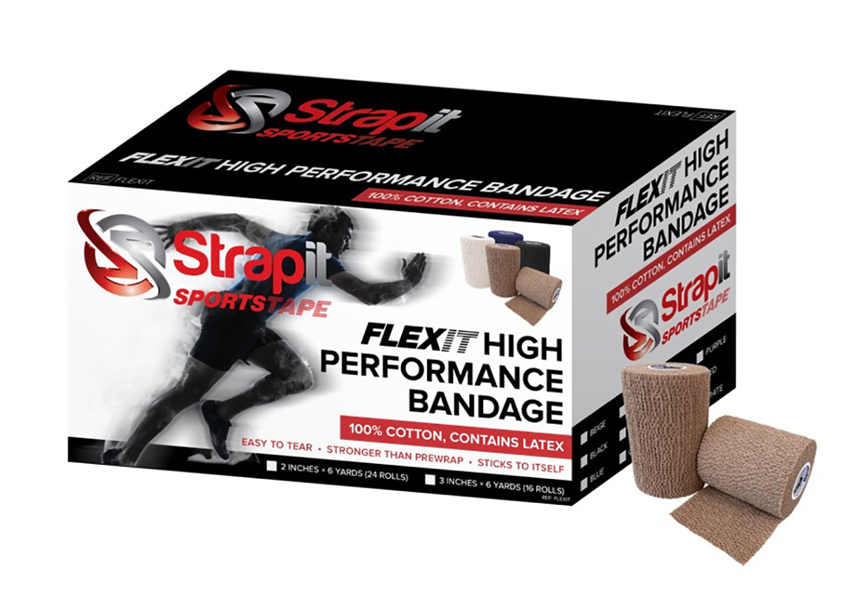 Strapit Flexit Cohesive Prewrap 3 in x 6 yrd Roll Case of  16 Roll Tan