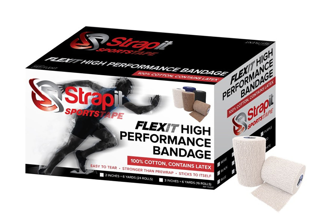 Strapit Flexit Cohesive Prewrap 3 in x 6 yrd Roll Case of 16 Rolls White