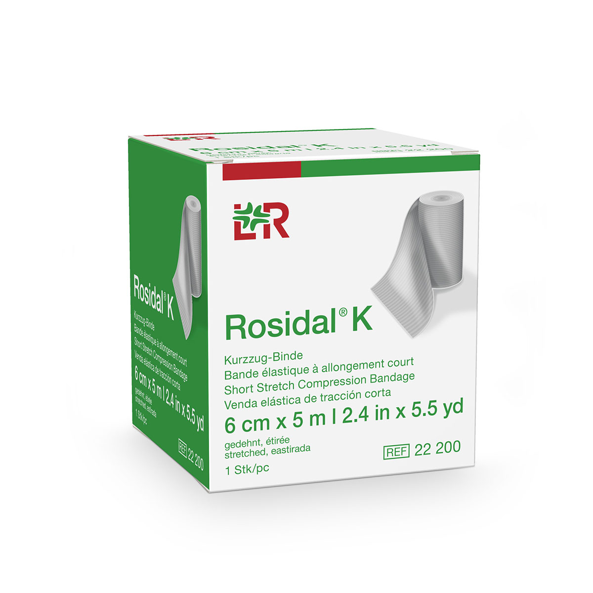 Rosidal K Short Stretch Elastic Bandage 2.4 in x 5.5 yds (6 cm x 5 m)