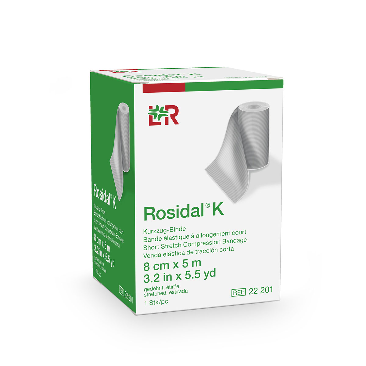 Rosidal K Short Stretch Elastic Bandage 3.2 in x 5.5 yds (8 cm x 5 m)