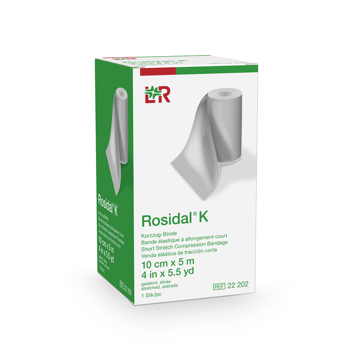Rosidal K Short Stretch Elastic Bandage 4 in x 5.5 yds (10 cm x 5 m)