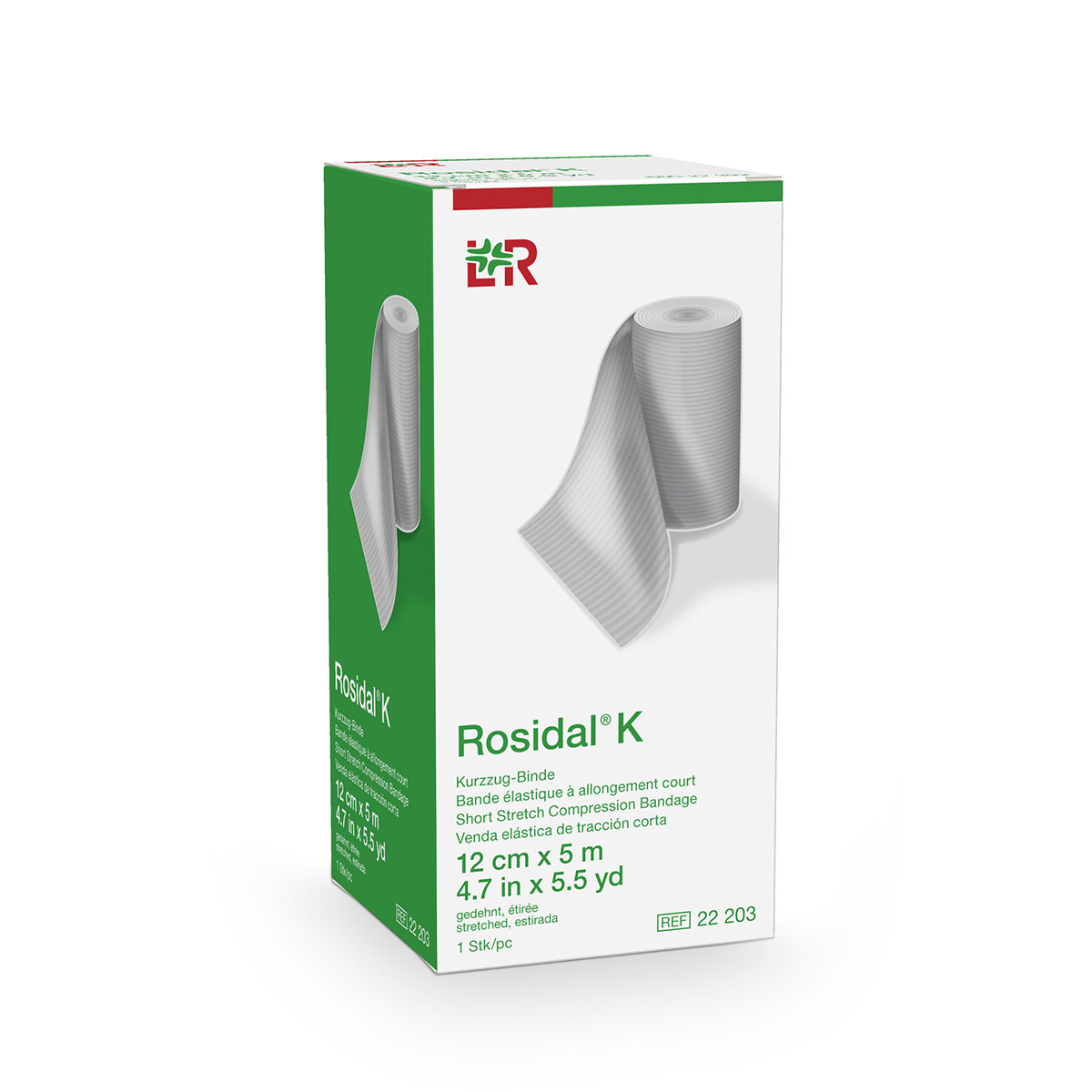 Rosidal K Short Stretch Elastic Bandage 4.7 in x 5.5 yds (12 cm x 5 m)