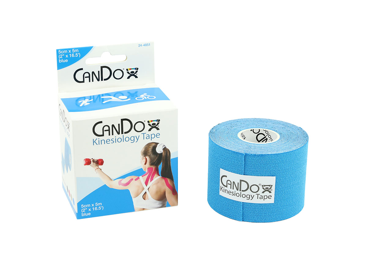CanDo Kinesiology Tape 2 x 16.5 ft Blue 10 Rolls
