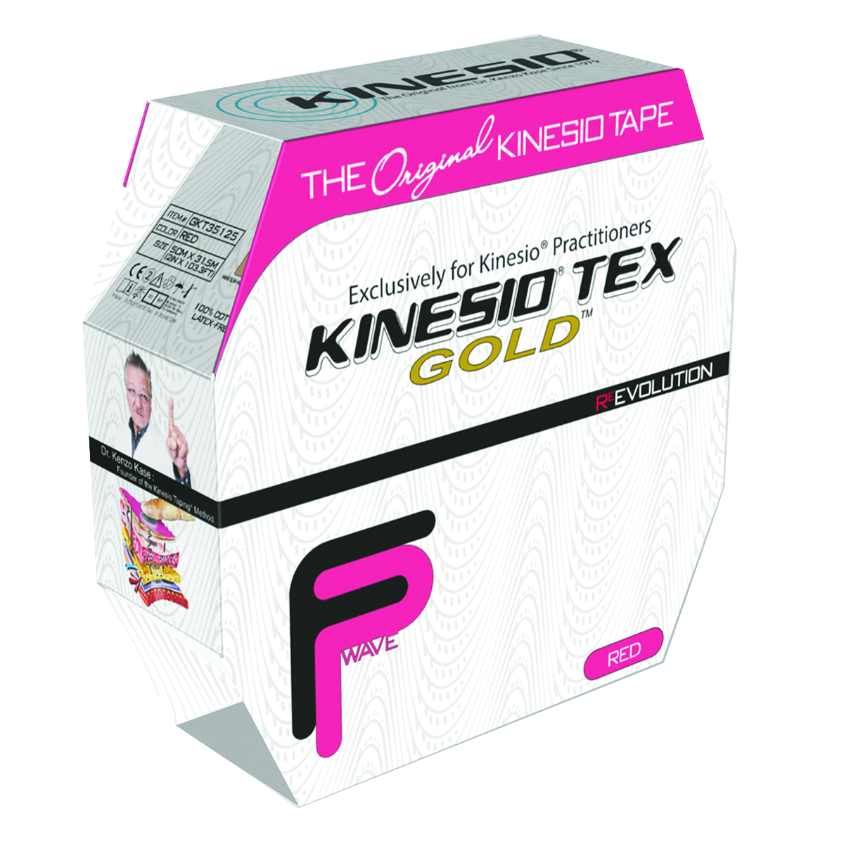 Kinesio Tape Tex Gold FP 2 x 34 yds Red Bulk Roll