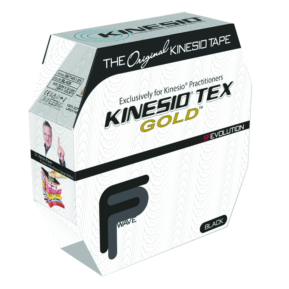 Kinesio Tape Tex Gold FP 2 x 34 yds Black Bulk Roll