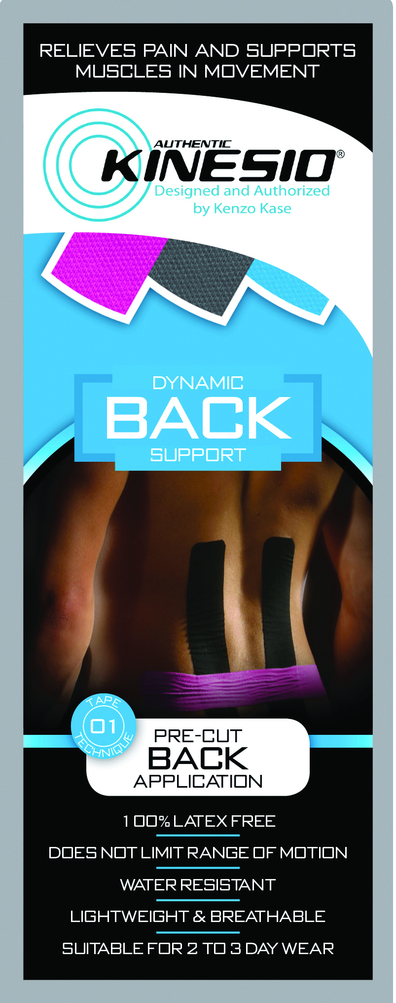 Kinesio Tape pre-cuts low back 20/case