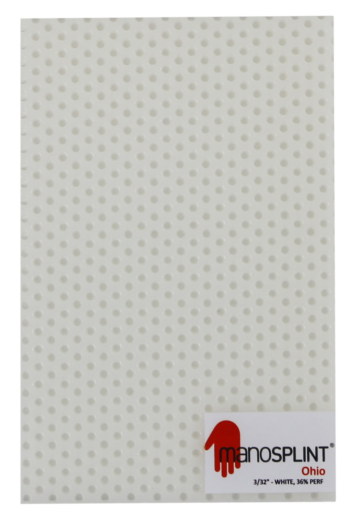 Manosplint Ohio Perf White 3/32 x 18 x 24 36% Perf White 1 sheet