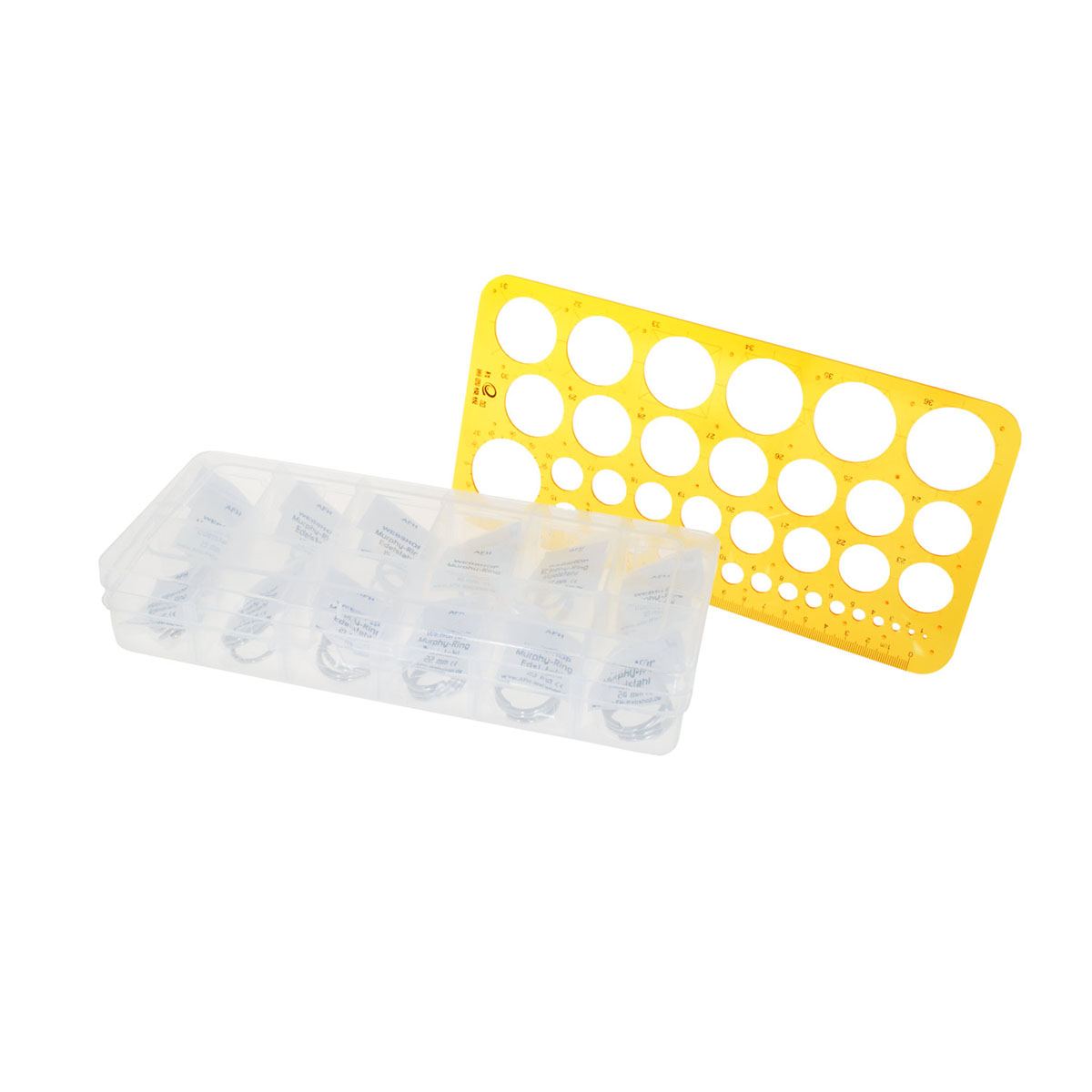 AFH swan neck ring set w/storage box and template