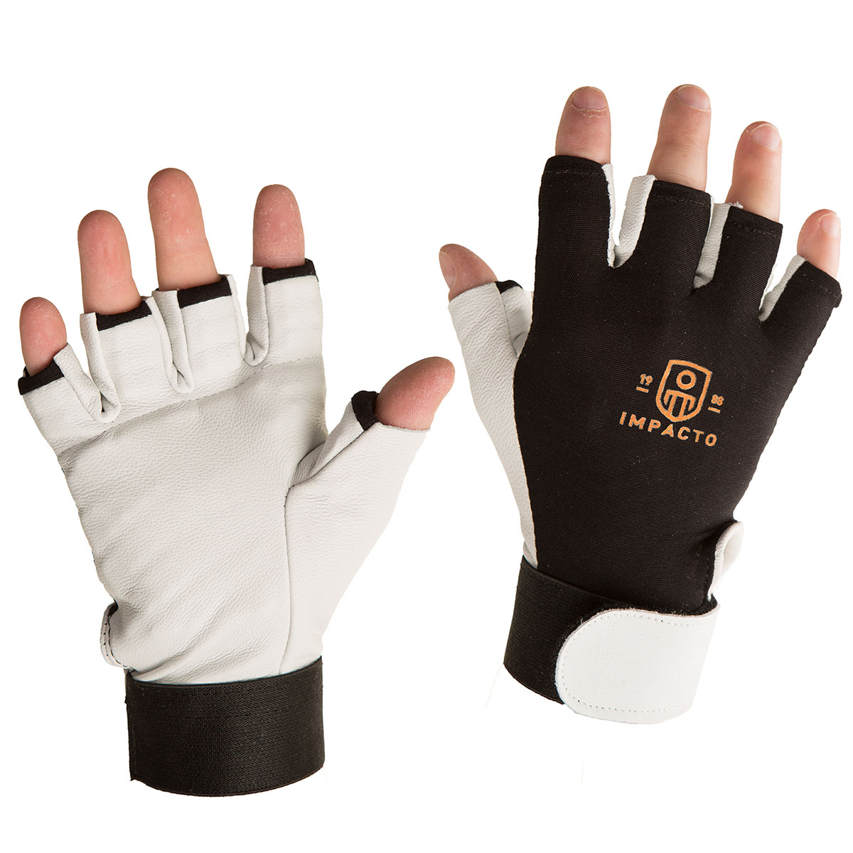Impacto Anti-Vibration Air Glove Nylon Lycra with Pearl Leather Half Finger Large