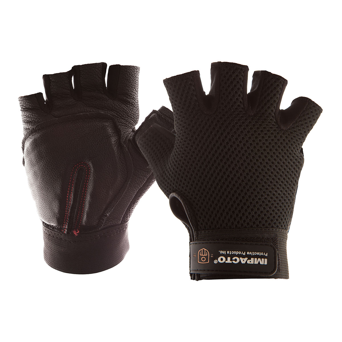 Impacto Carpal Tunnel Glove Black Cowhide Half Finger XXX-Large
