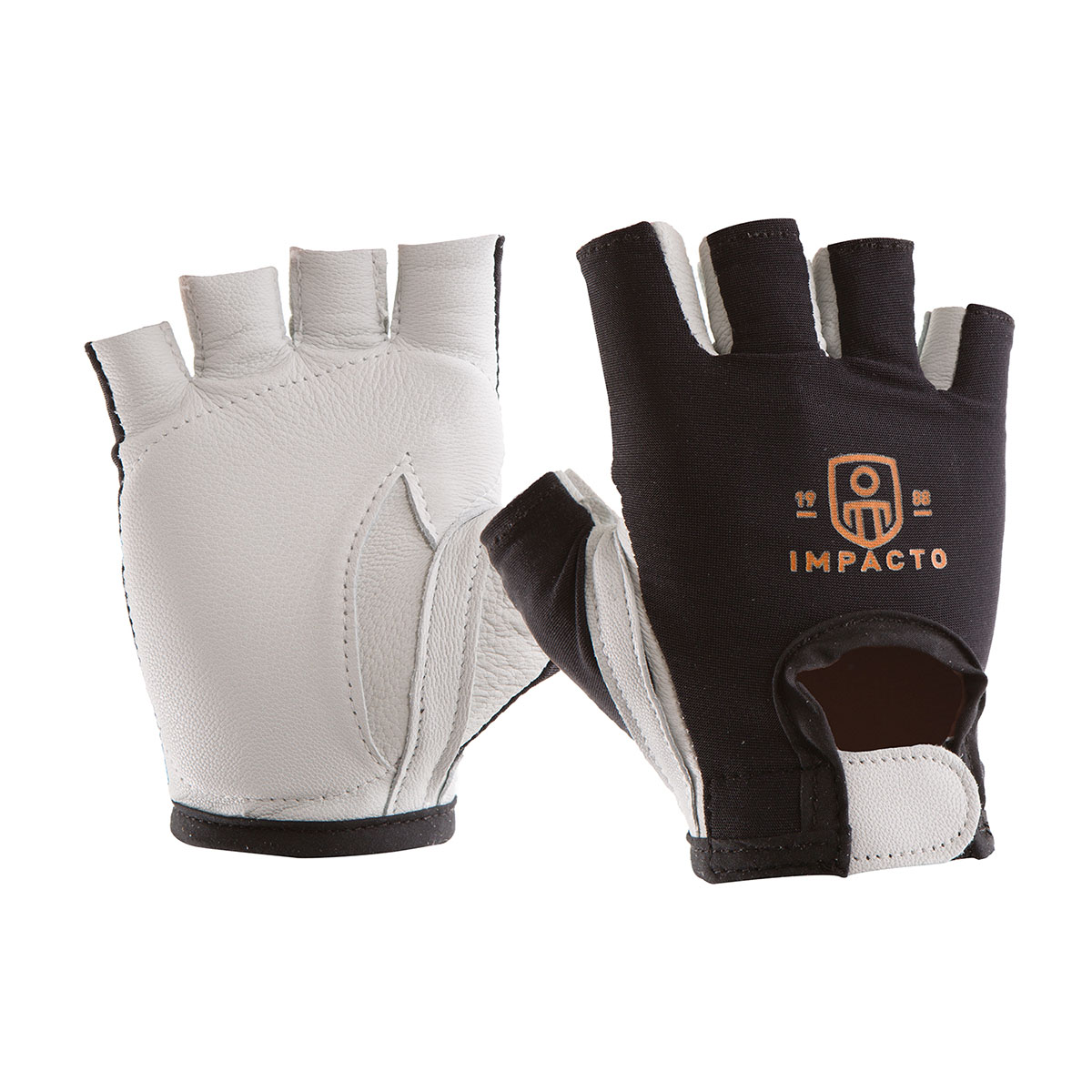 Impacto Anti-Impact Glove Nylon Lycra with Pearl Leather Half Finger Large