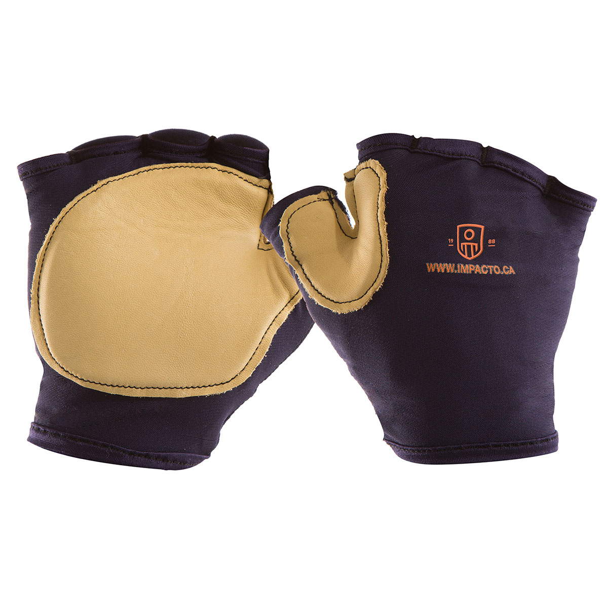 Impacto Anti-Impact Tool Grip Glove Nylon Lycra with Grain Leather Fingerless X-Small