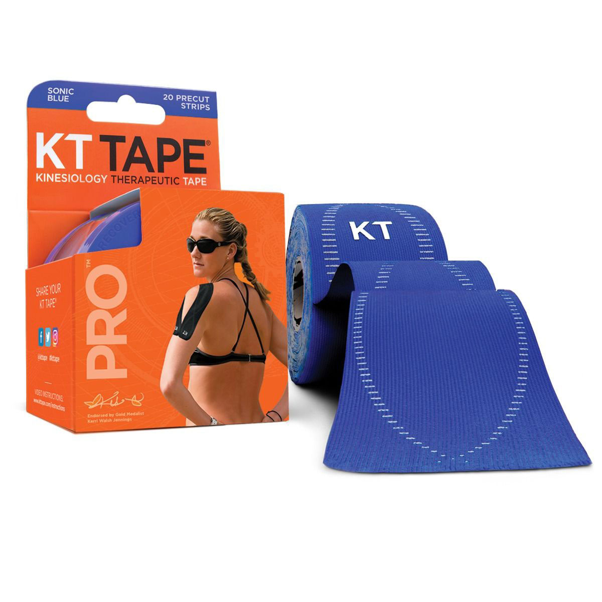 KT TAPE PRO Precut 2 x 20' Blue