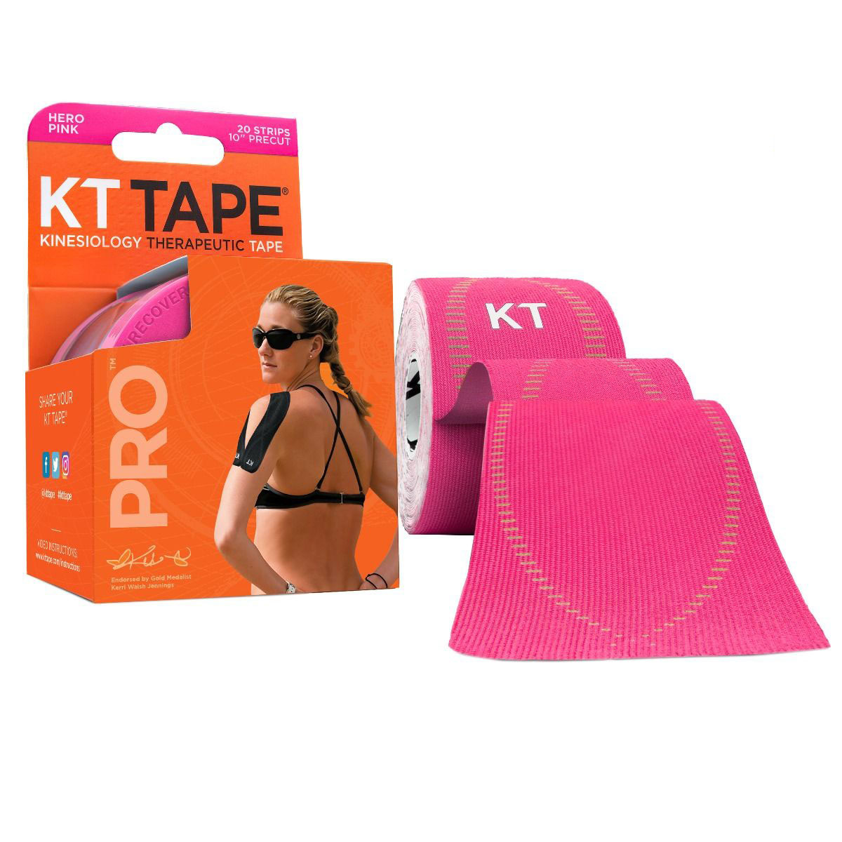KT TAPE PRO Precut 2 x 20' Pink