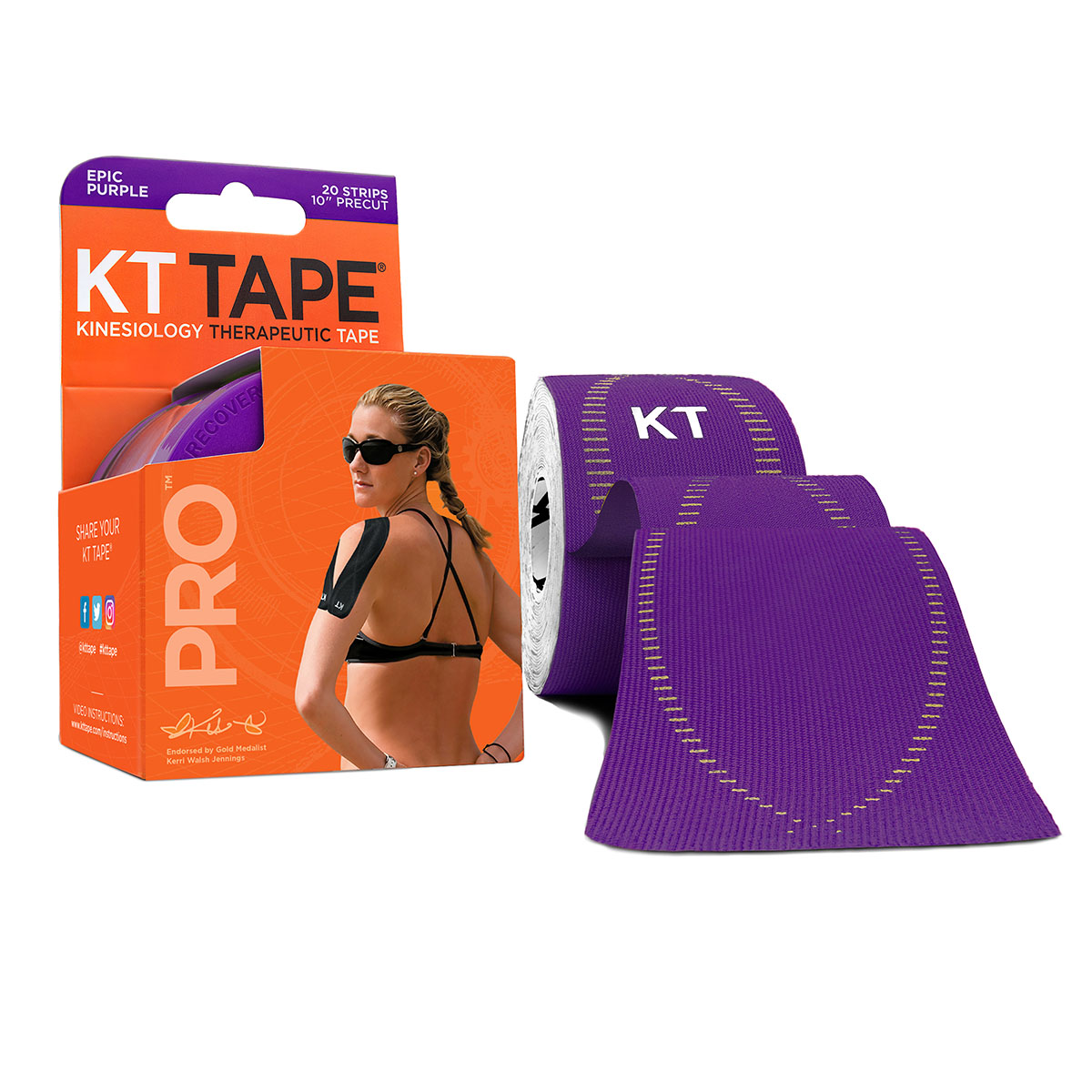 KT TAPE PRO Precut 10 Strip (20 each) Epic Purple