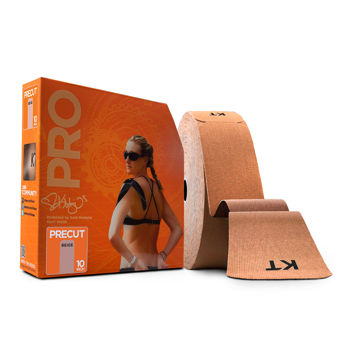 KT TAPE PRO Precut 10 Strip (150 each) Stealth Beige