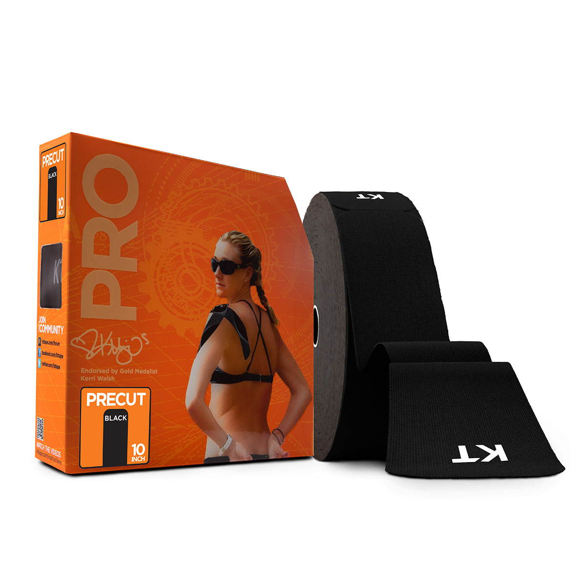 KT TAPE PRO Precut 10 Strip (150 each) Black